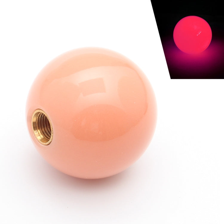 Luminous round shift knob, pink translucent with brass threaded insert