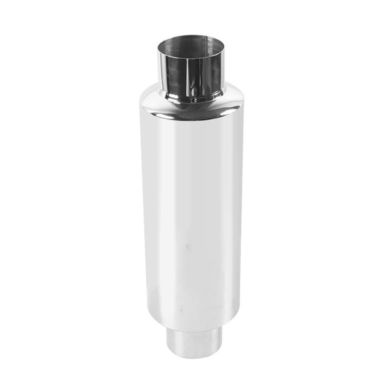 Stainless steel cylindrical exhaust muffler with top and bottom flange ends