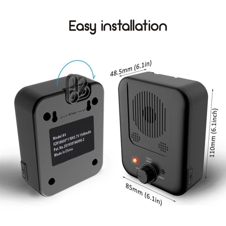 Black bark control device with side ports and control dial, rear view