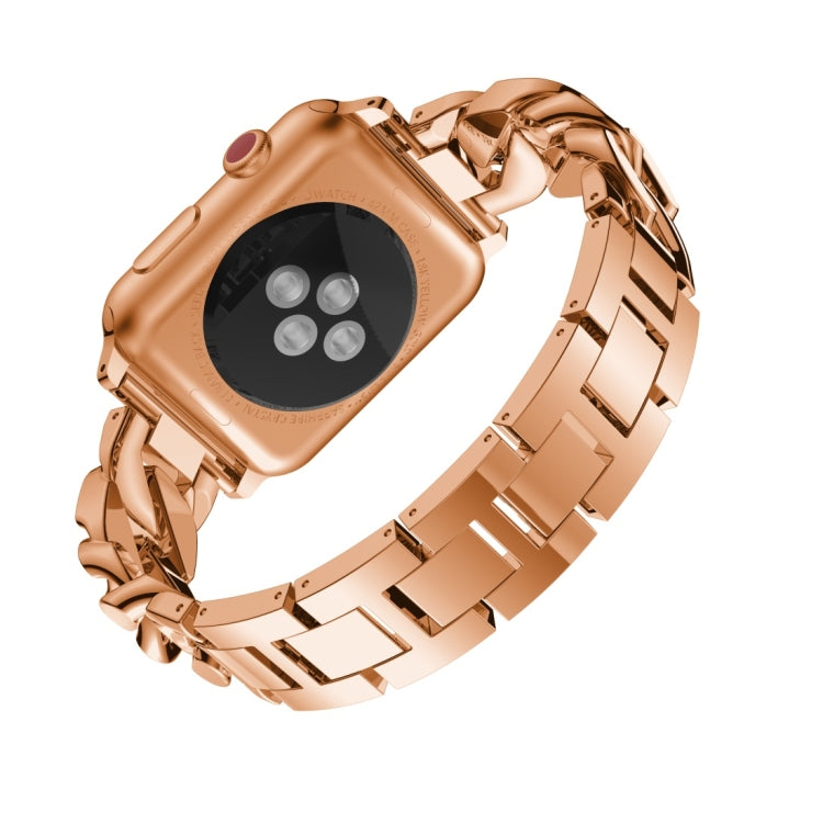 Rose gold alloy watch band with link design for Apple Watch 41/40/38mm