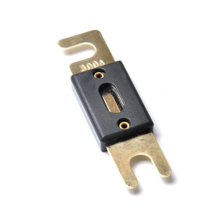 300A ANL car fuse with gold-plated fork terminals and black housing
