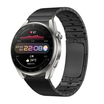 Black ribbed link stainless steel watch band for smartwatch