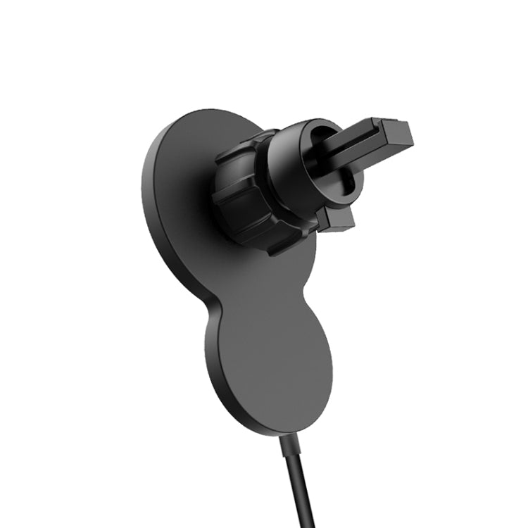 Black gourd-shaped wireless car charger magnetic phone holder with mounting clip