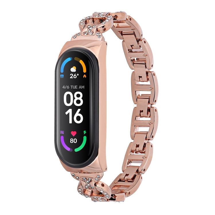 8-shaped Diamond Alloy Replacement Strap Watchband, For Xiaomi Mi Band 6 / 5, For Xiaomi Mi Band 4 / 3