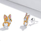 Sterling silver corgi ear stud earrings with enamel face and white chest