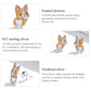 Corgi ear stud earrings in sterling silver with orange enamel and butterfly-style detail