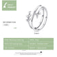 Sterling silver multi-layer leaf open ring with size marker