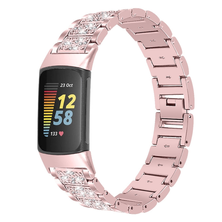 Diamond Stainless Steel Replacement Strap Watchband, For Fitbit Charge 5