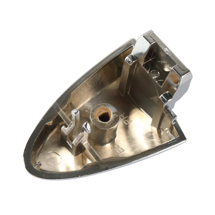 Inside mounting side of door handle cover, metal housing and screw posts