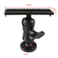 Black fish finder transducer mount bracket with swivel arm and suction-style base