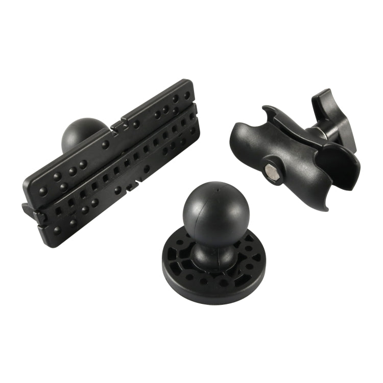 Black fish finder transducer mount kit with perforated bar and swivel base