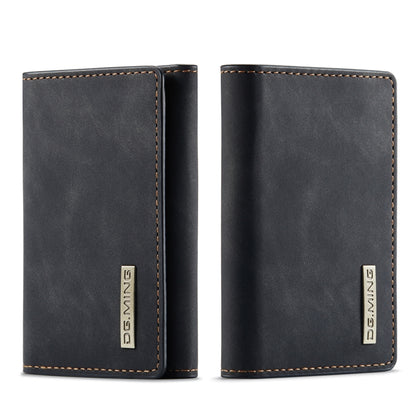 DG.MING 3-fold multi card wallet in black with stitched edges and logo label