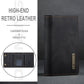 DG.MING 3-fold multi card wallet in black, angled view with logo patch