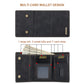 DG.MING multi card wallet, black exterior with two metal snaps and logo patch
