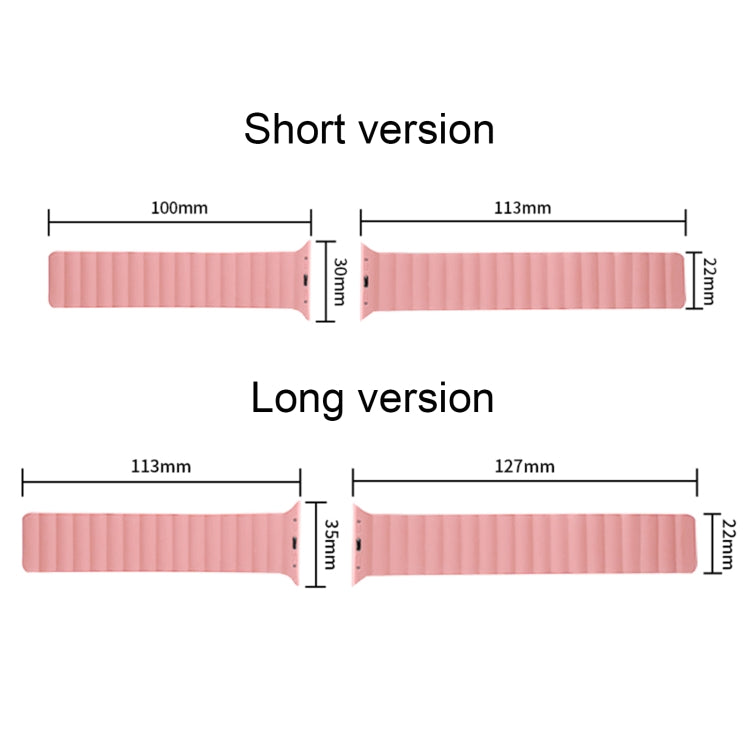 Silicone Magnetic Integrated Short Strap Watchband For Apple Watch Series, 7 41mm / 6&SE&5&4 40mm / 3&2&1 38mm, 7 45mm / 6&SE&5&4 44mm / 3&2&1 42mm