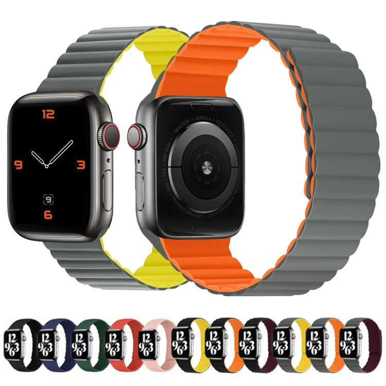 Silicone Magnetic Integrated Short Strap Watchband For Apple Watch Series, 7 41mm / 6&SE&5&4 40mm / 3&2&1 38mm, 7 45mm / 6&SE&5&4 44mm / 3&2&1 42mm
