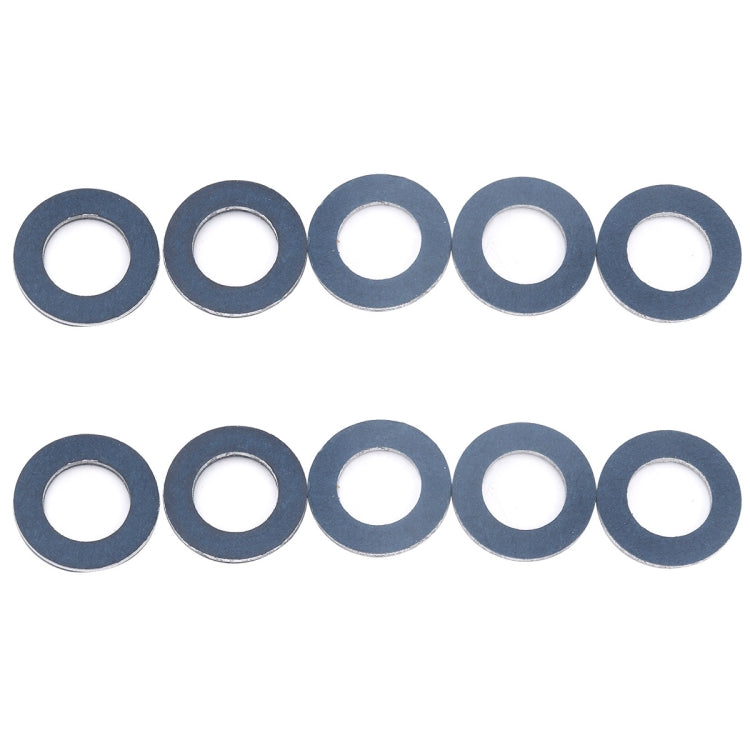Oil drain plug washer gaskets set, blue round washers with central holes