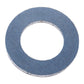 Oil drain plug washer gasket, blue round washer with central hole and silver edge