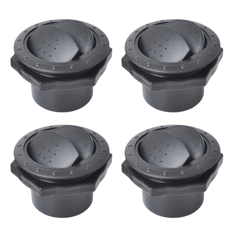 Universal round AC air outlet vent, dark plastic housing with adjustable center