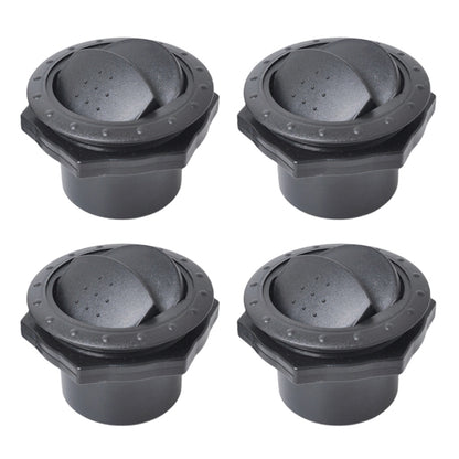 Universal round AC air outlet vent, dark plastic housing with adjustable center