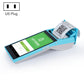 Blue handheld POS receipt printer with 5.5 inch HD screen and US plug