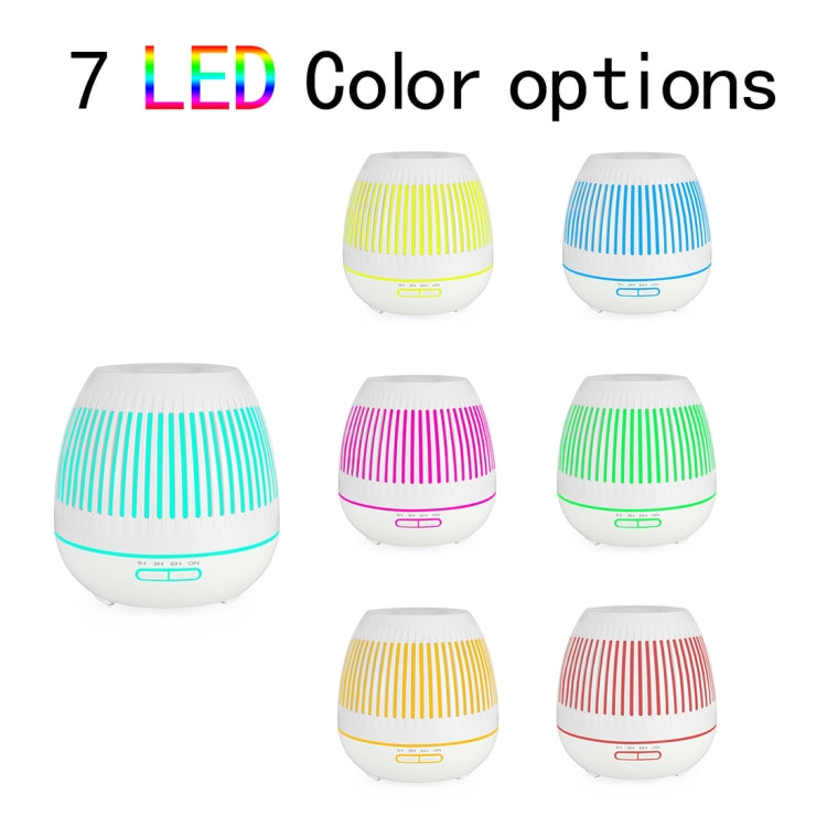 Hollow-out LED humidifier showing multiple colorful light options