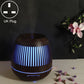 Dark brown wood 400ml hollow-out LED humidifier, UK plug, blue light
