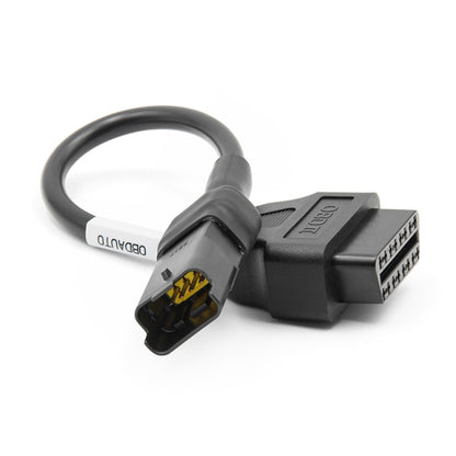 OBD diagnostic cable with 4-pin connector and cable loop, black housing