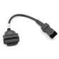 OBD diagnostic cable with 16-pin plug and 4-pin connector, black cable