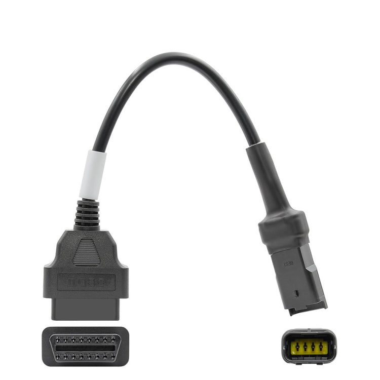 OBD diagnostic cable with dual connectors: 16-pin socket and 4-pin plug