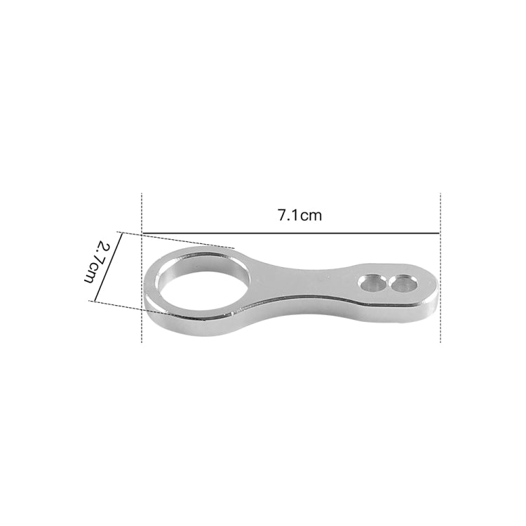 Metal mounting bracket with oval ring for coolant bypass hose barb adapter