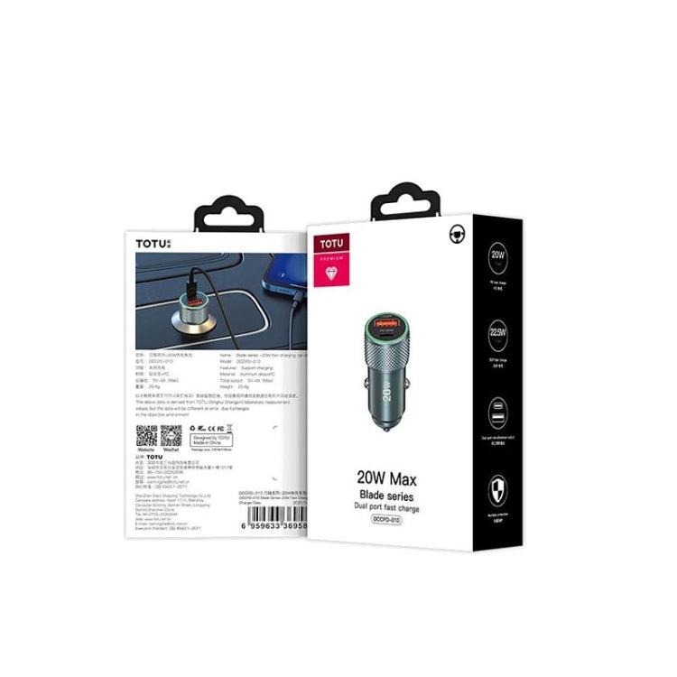 TOTU 20W Blade Series car charger retail box with matching compact charger