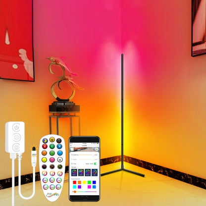 LED floor atmosphere lamp with colorful RGB glow and included remote control