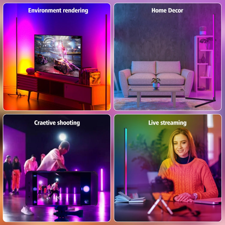 RGB LED floor light used for home decor and entertainment lighting in rooms