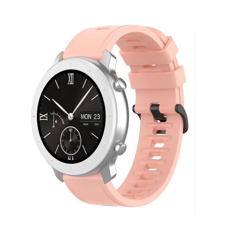 Silicone watch replacement strap, light pink with vented band links