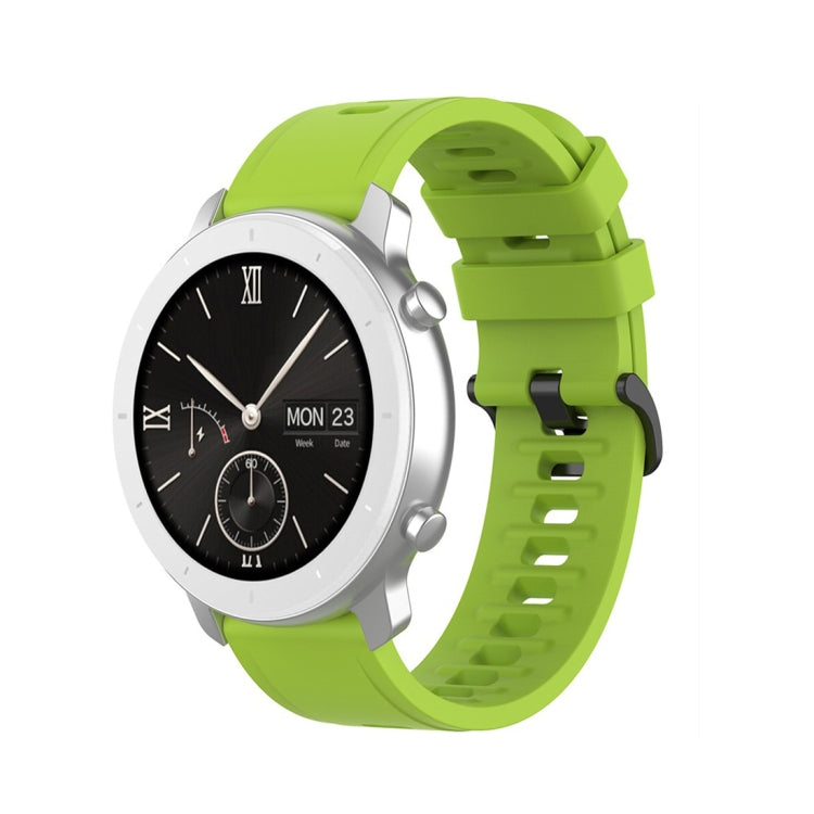 Silicone watch replacement strap, green with multiple adjustment holes