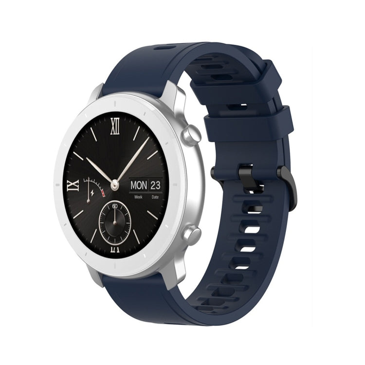 Silicone watch replacement strap, dark navy silicone wristband with buckle loop