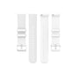Set of white silicone smartwatch replacement straps with pin-buckle and adjustment holes