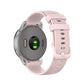 Silicone smart watch replacement strap in pink, universal fit 18mm–22mm with secure clasp
