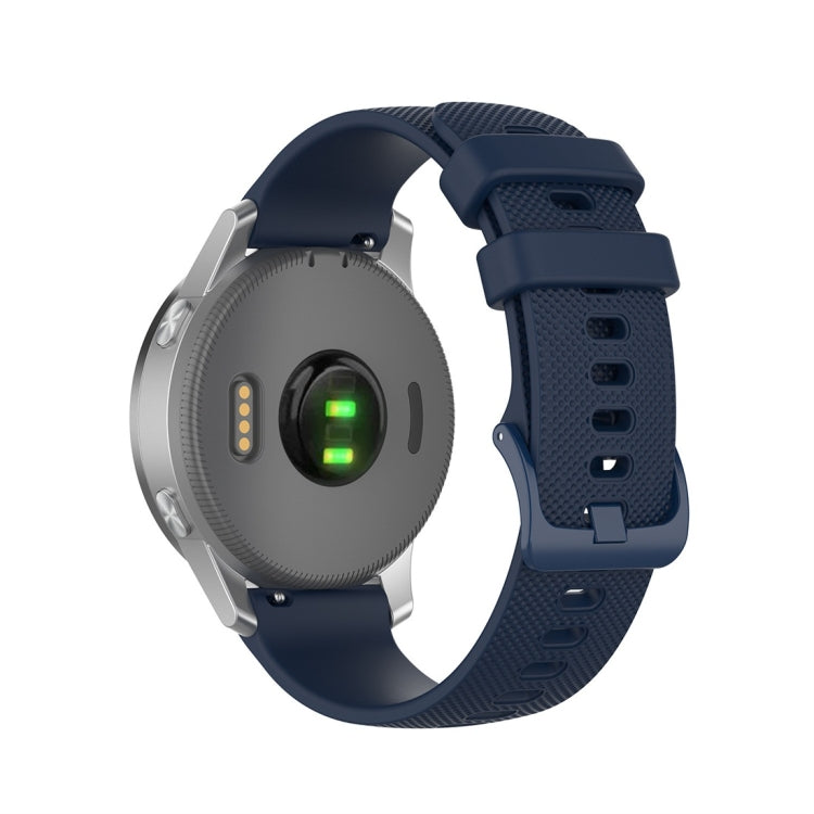 Blue silicone watch strap replacement with pin-buckle and textured link design