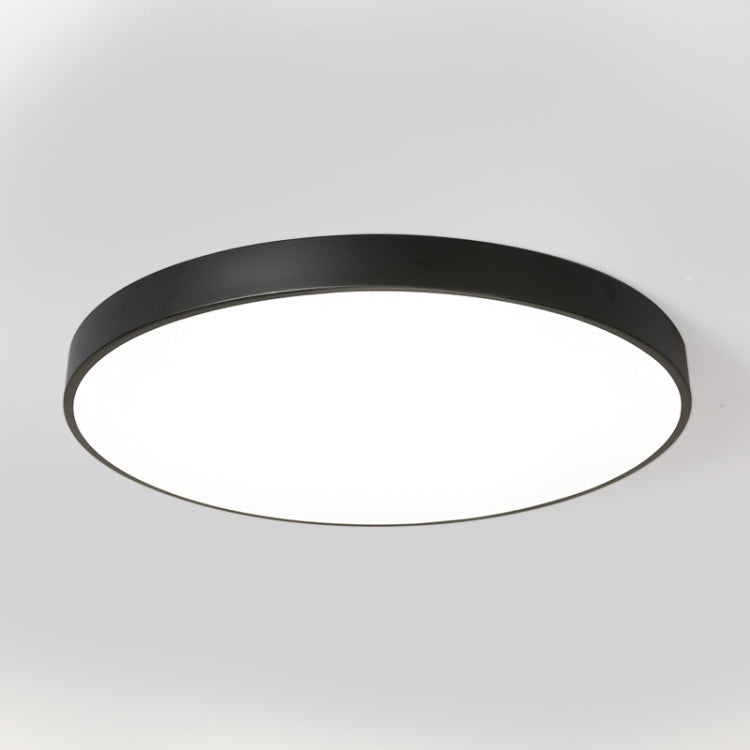 Black 23cm round LED ceiling lamp with slim circular ring