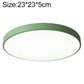 Green 23cm round LED ceiling lamp with slim circular ring
