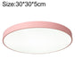 Pink round LED ceiling lamp with smooth ring, 30 cm