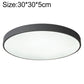 Dark gray round LED ceiling lamp with smooth ring, 30 cm