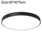 Black round LED ceiling lamp with smooth ring, 40 cm