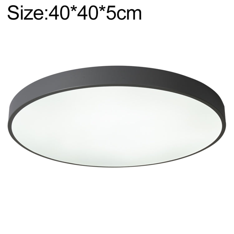 Round LED ceiling lamp, 40 cm, dark grey frame, slim profile