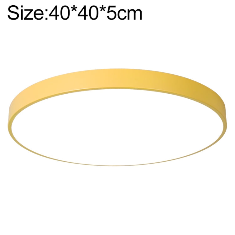 Round LED ceiling lamp, 40 cm, yellow-gold frame, slim profile