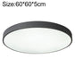 Round LED ceiling lamp, 60cm, dark grey outer ring with flush diffuser
