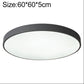 Round LED ceiling lamp, 60cm, black outer ring with flush diffuser