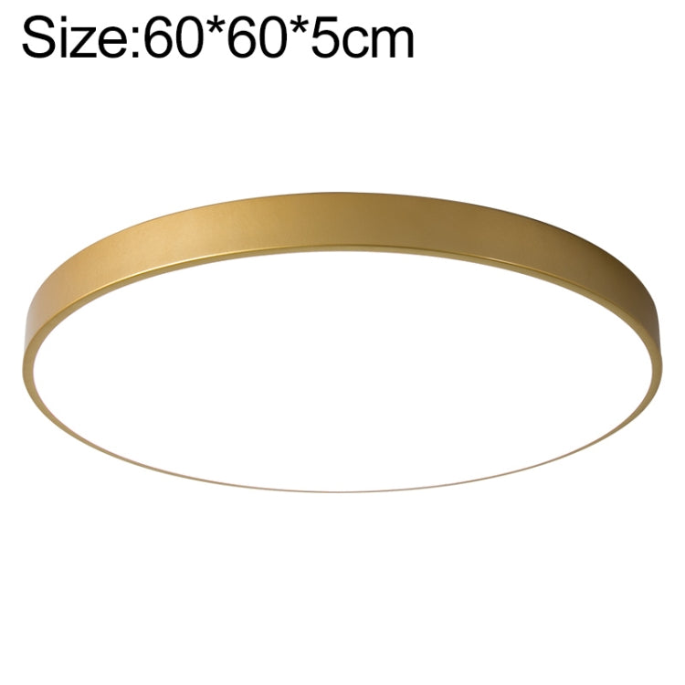 Round LED ceiling lamp, 60cm, gold outer ring with flush diffuser